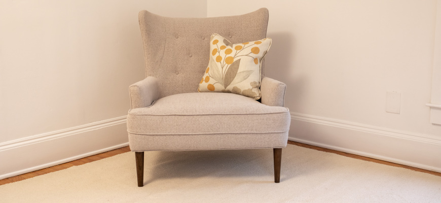 original organic cotton loom-hooked ivory chair brighter