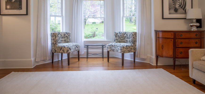 Organic GOTS Organic Cotton rug in living room
