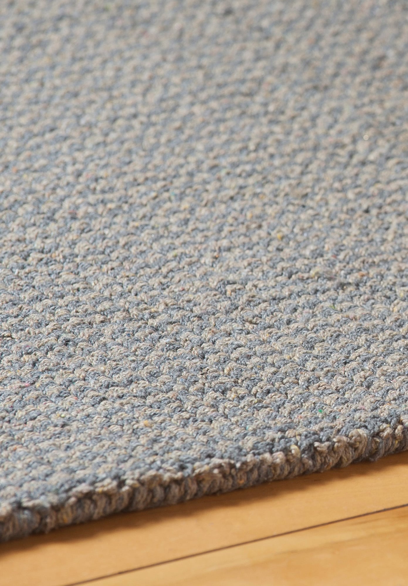Crossweave Taupe/Grey Eco Cotton Loom-Hooked Rug - Hook & Loom