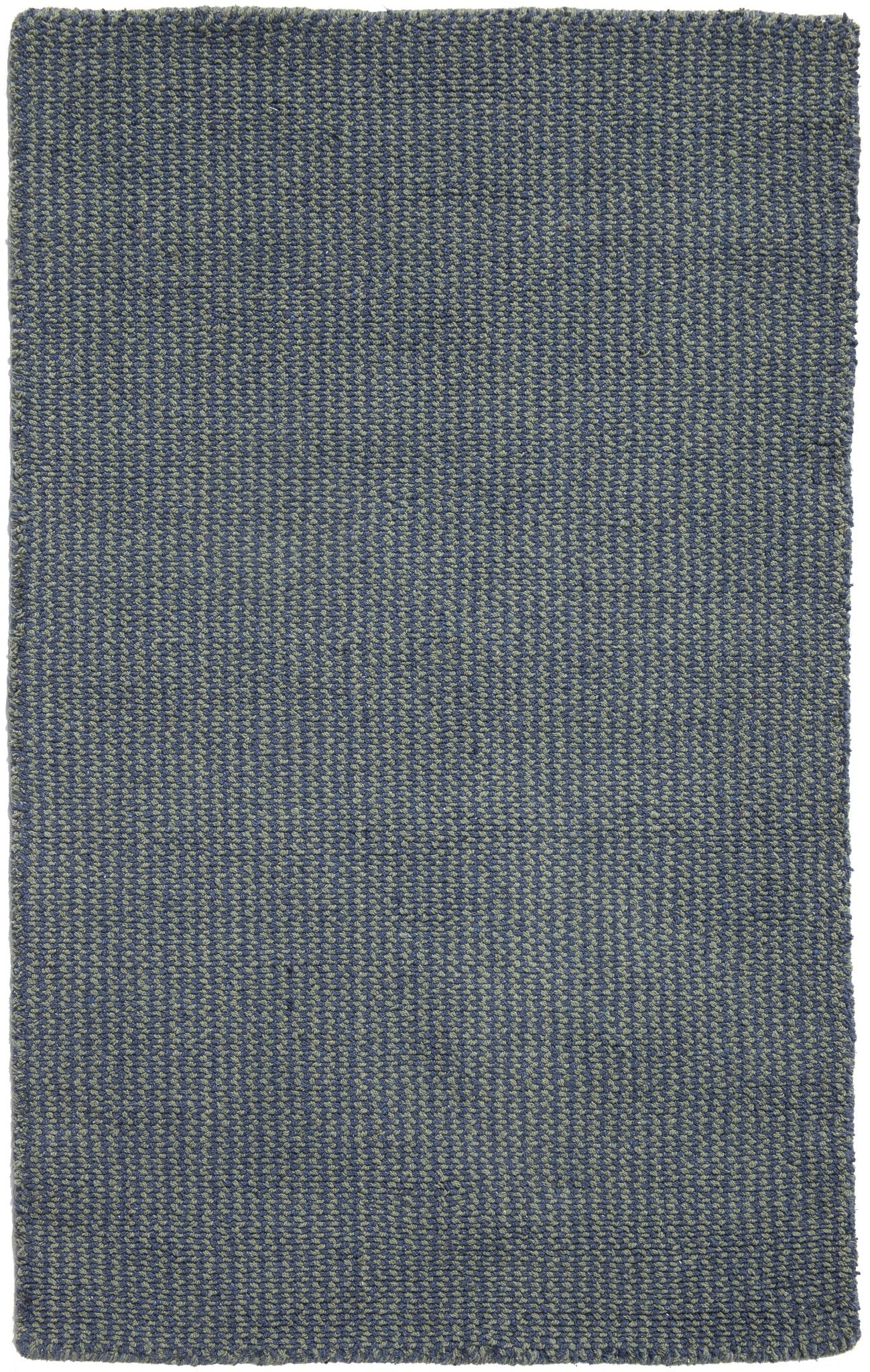 Crossweave Denim/Sage Eco Cotton Loom-Hooked Rug - Hook & Loom