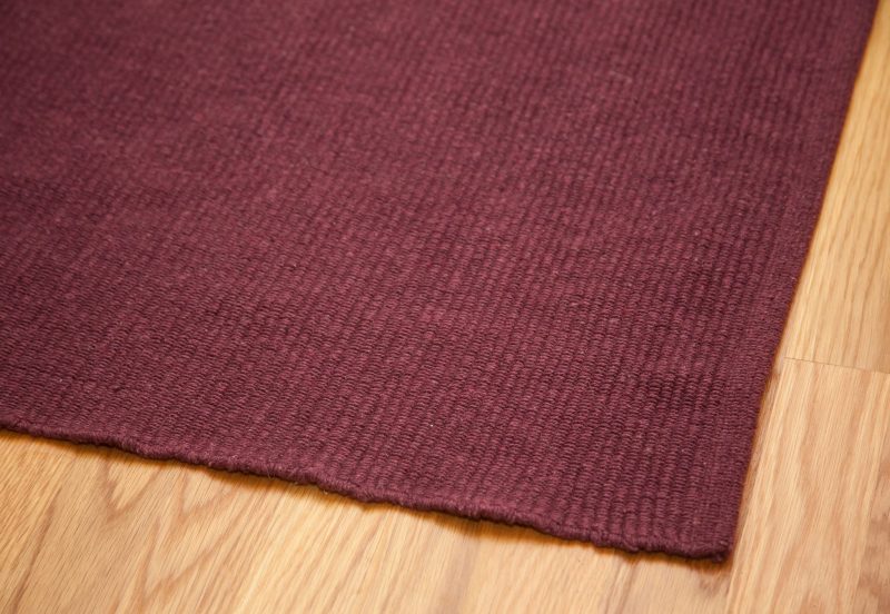 Solid Claret Flatweave Eco Cotton Rug_008detail