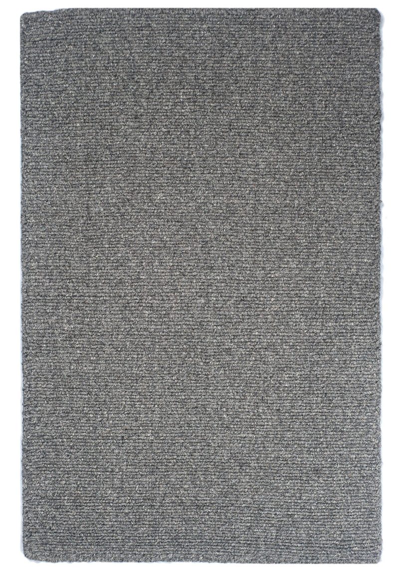 Solid Grey Loom hooked wool Rug_017