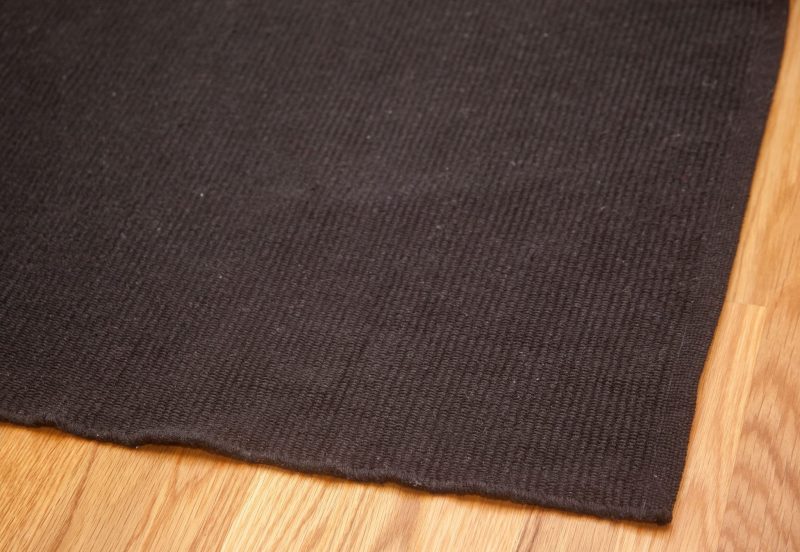 Solid black Eco Cotton Rug_039detail