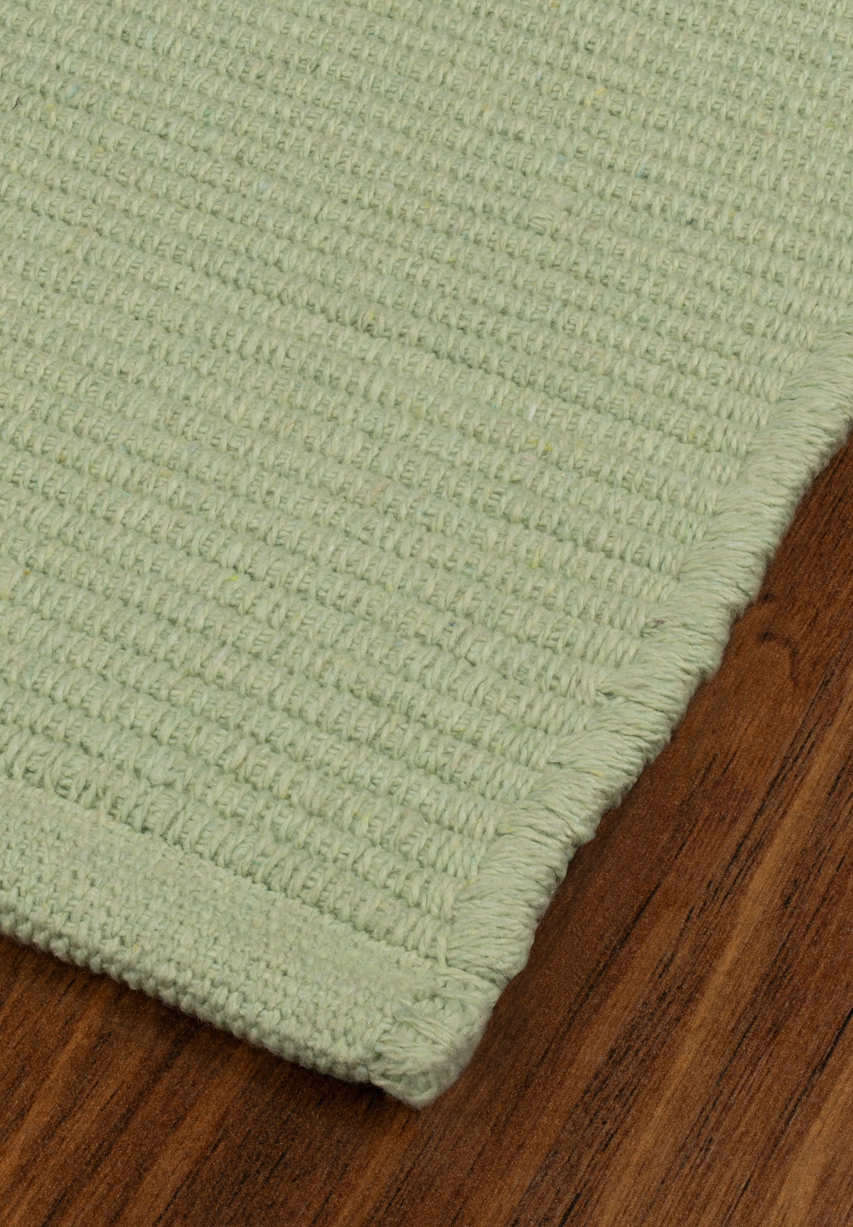 Solid Light Sage Green Flatweave Eco Cotton Rug - Hook & Loom