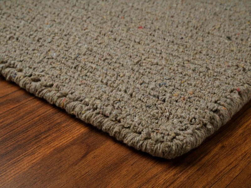 Loom Hooked Solid Taupe Eco Cotton Rug - Hook & Loom