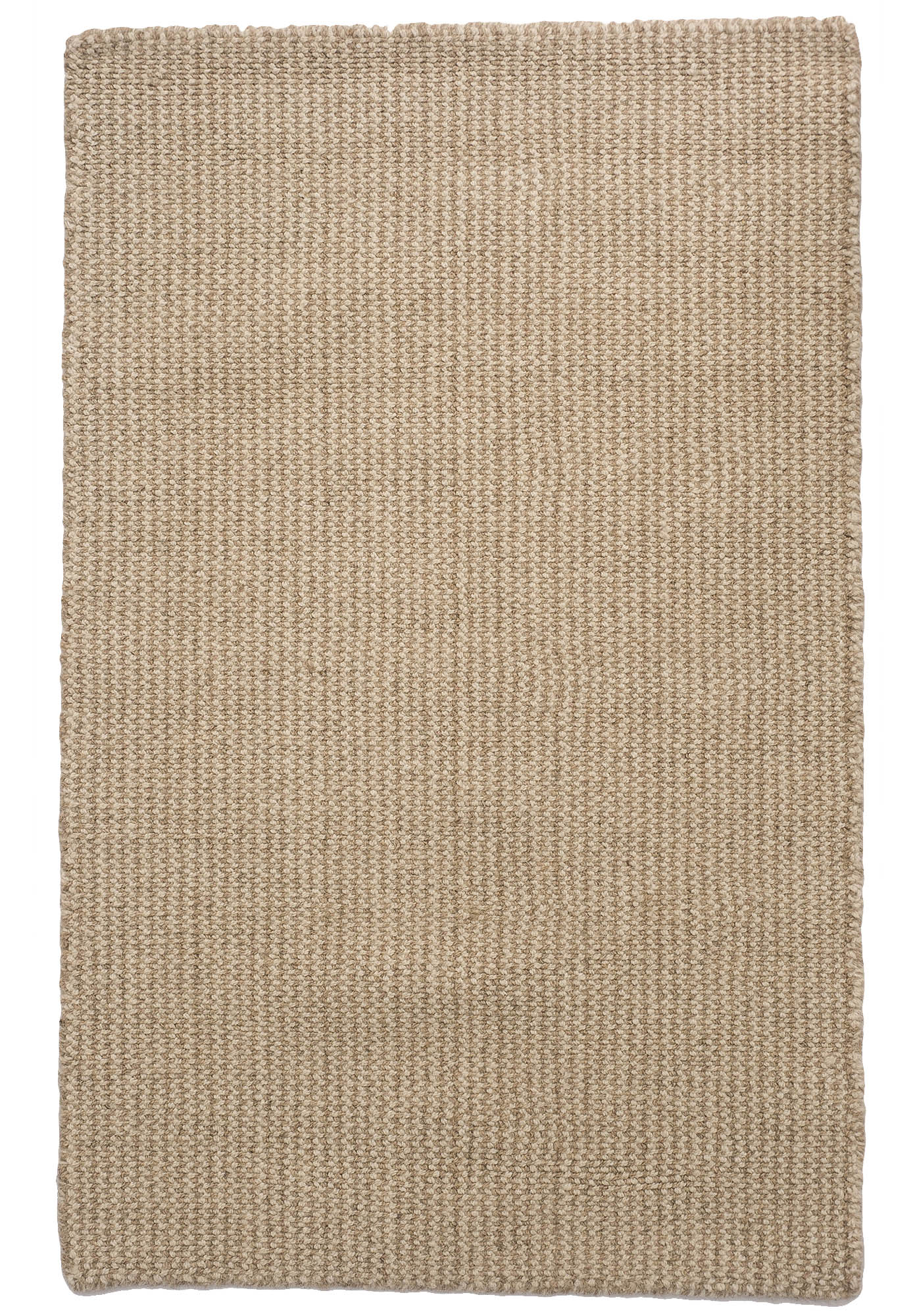 Crossweave Taupe/Natural Wool Loom-Hooked Rug