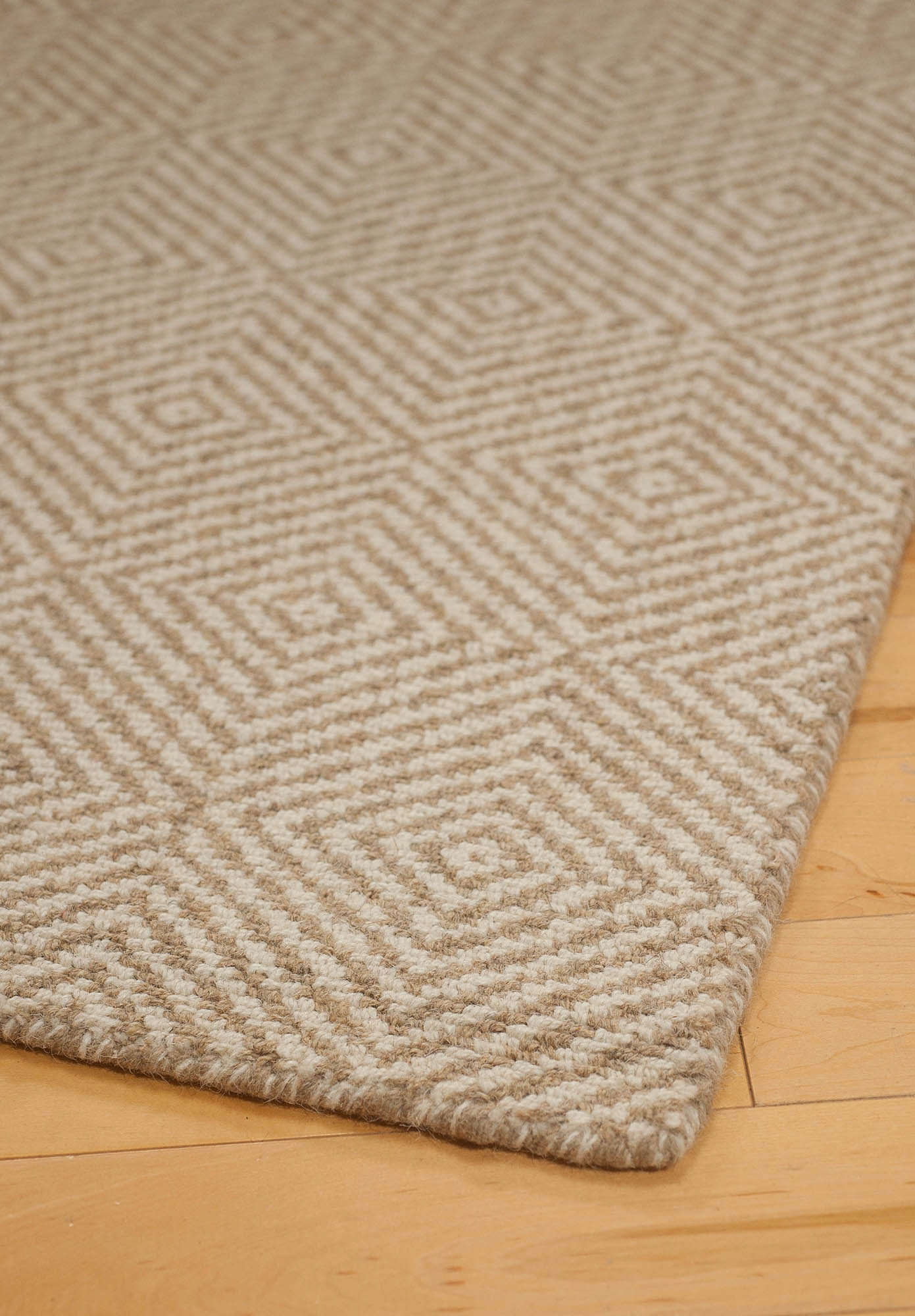 Kensington Wool Taupe/Natural LoomHooked Rug