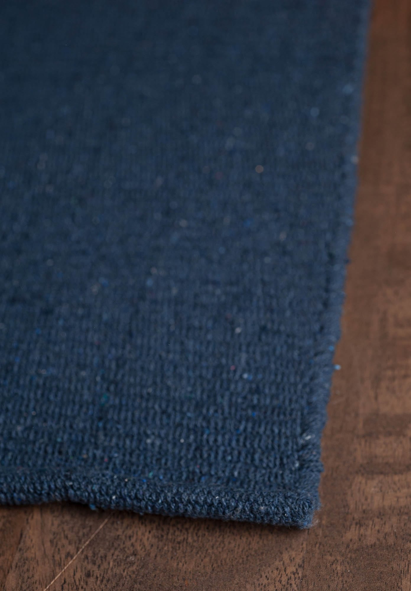 Solid Navy Blue Flatweave Eco Cotton Rug Hook & Loom