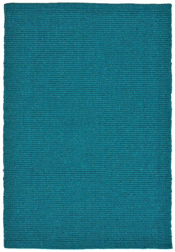 Solid Teal Blue Flatweave Eco Cotton Rug Hook & Loom