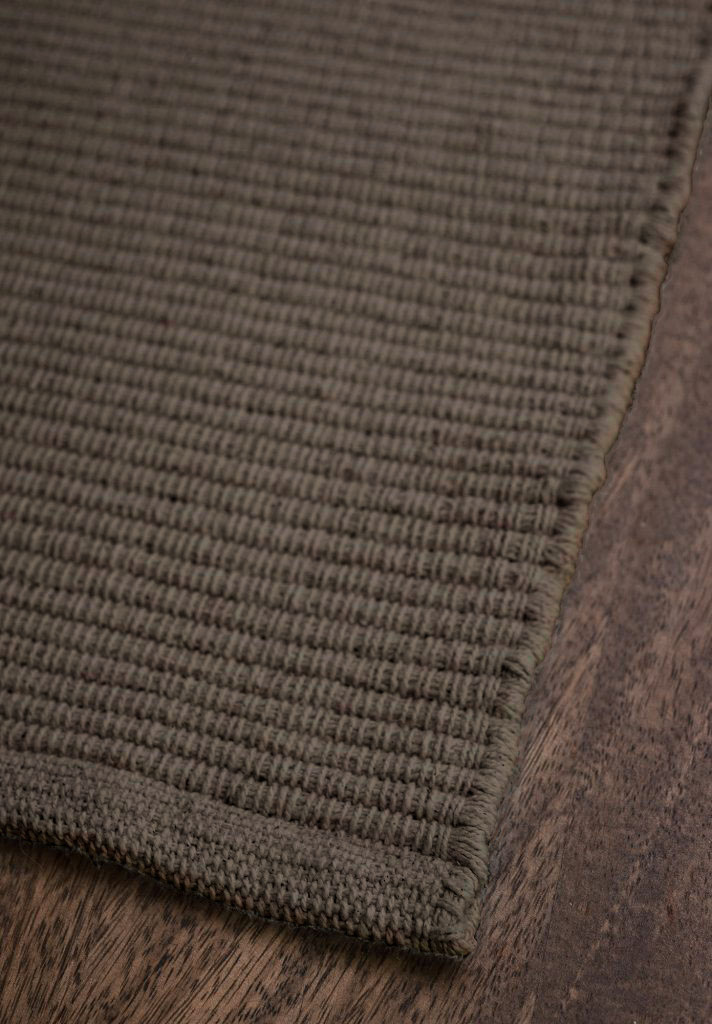 Solid Dark Taupe Flatweave Eco Cotton Rug Hook & Loom