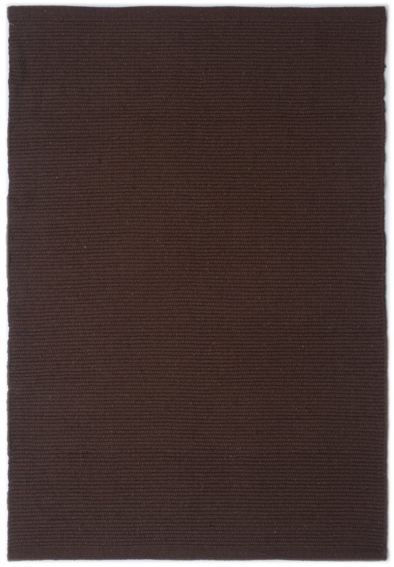 Solid Brown Flatweave Eco Cotton Rug Hook Loom