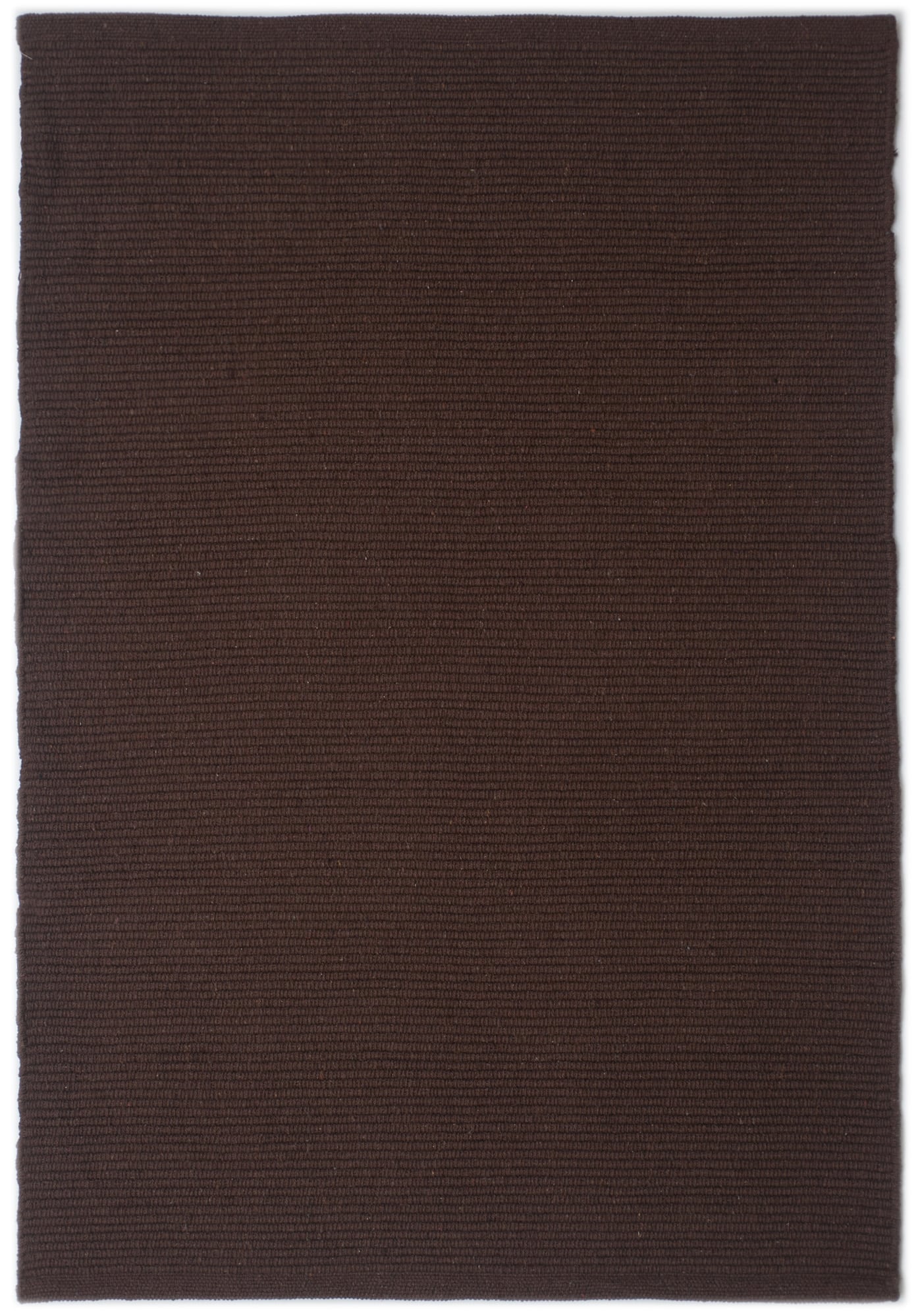 Solid Brown Flatweave Eco Cotton Rug Hook & Loom