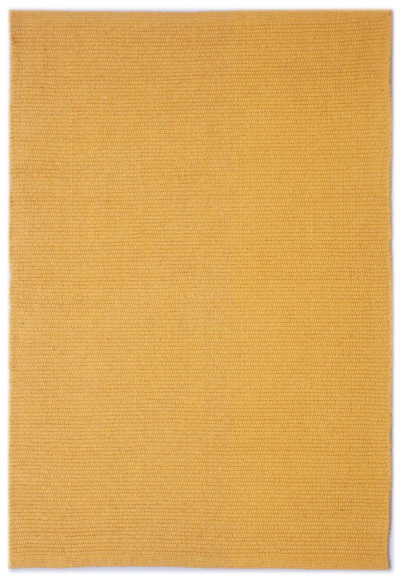 Solid Yellow Flatweave Eco Cotton Rug Hook Loom