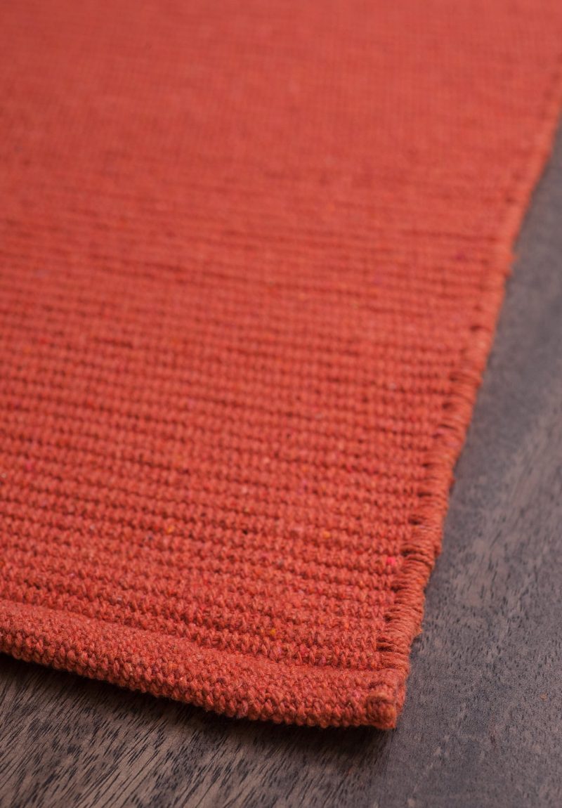 Solid Orange Flatweave Eco Cotton Rug Hook & Loom