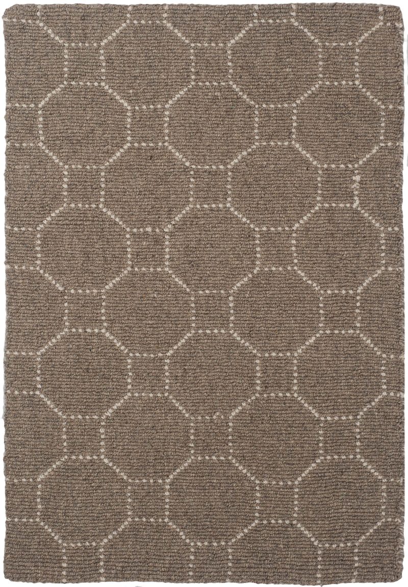 Piazza Heathered Taupe Natural Wool Loom Hooked Rug Piazza Heathered Taupe Natural Wool Loom Hooked Rug