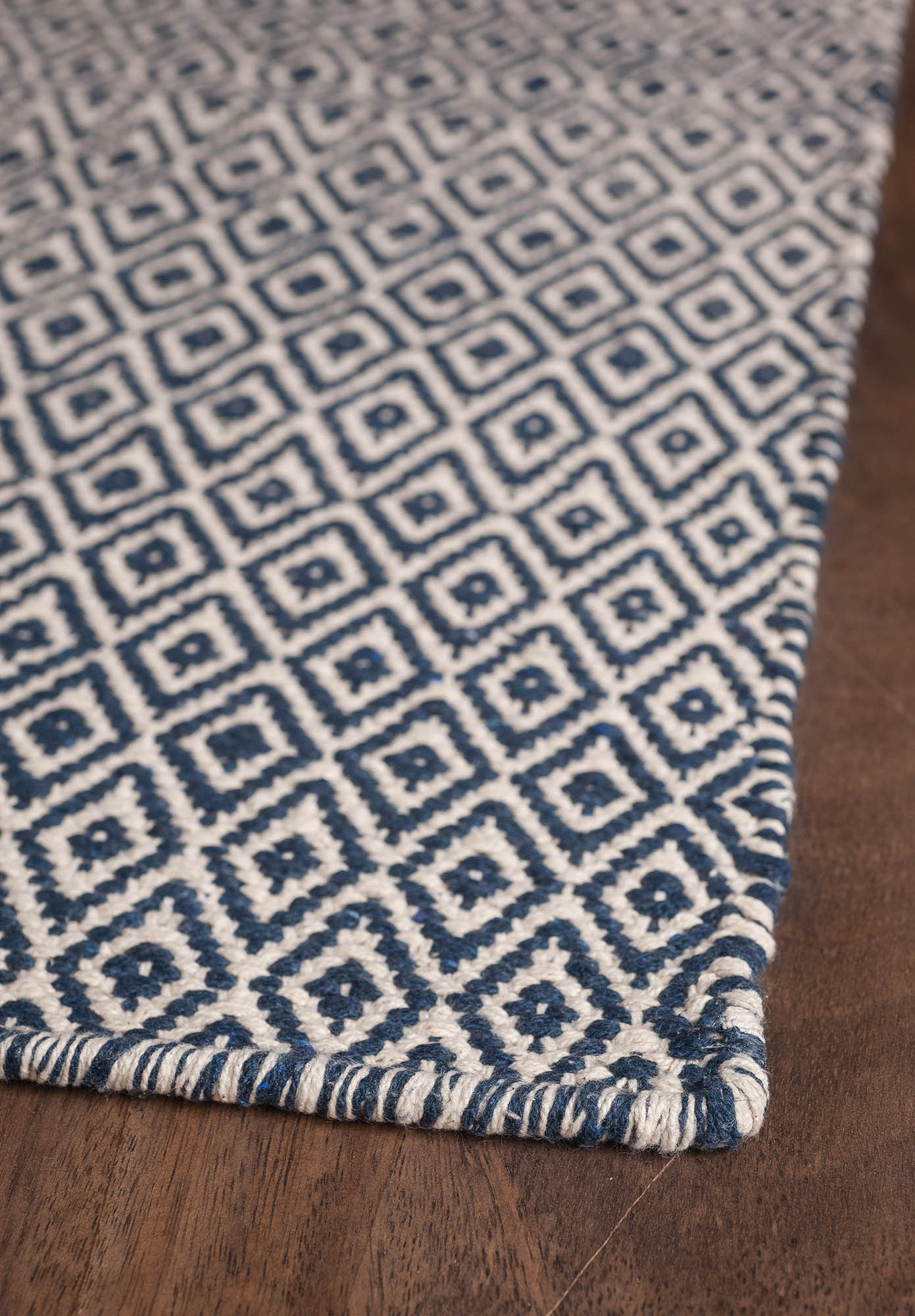 rug 9 x 8 Cotton & Rug   Indigo/Natural Loom  Shelbourne Eco  Hook