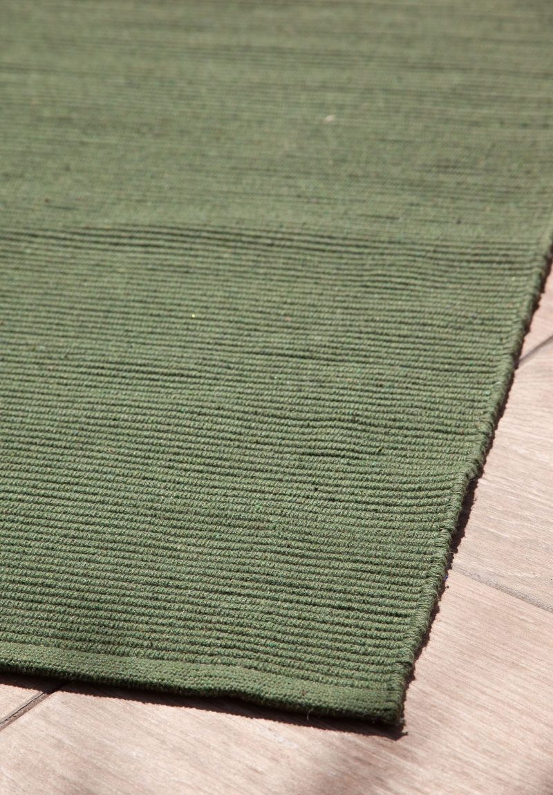 Solid Hunter Green Flatweave Eco Cotton Rug Hook & Loom