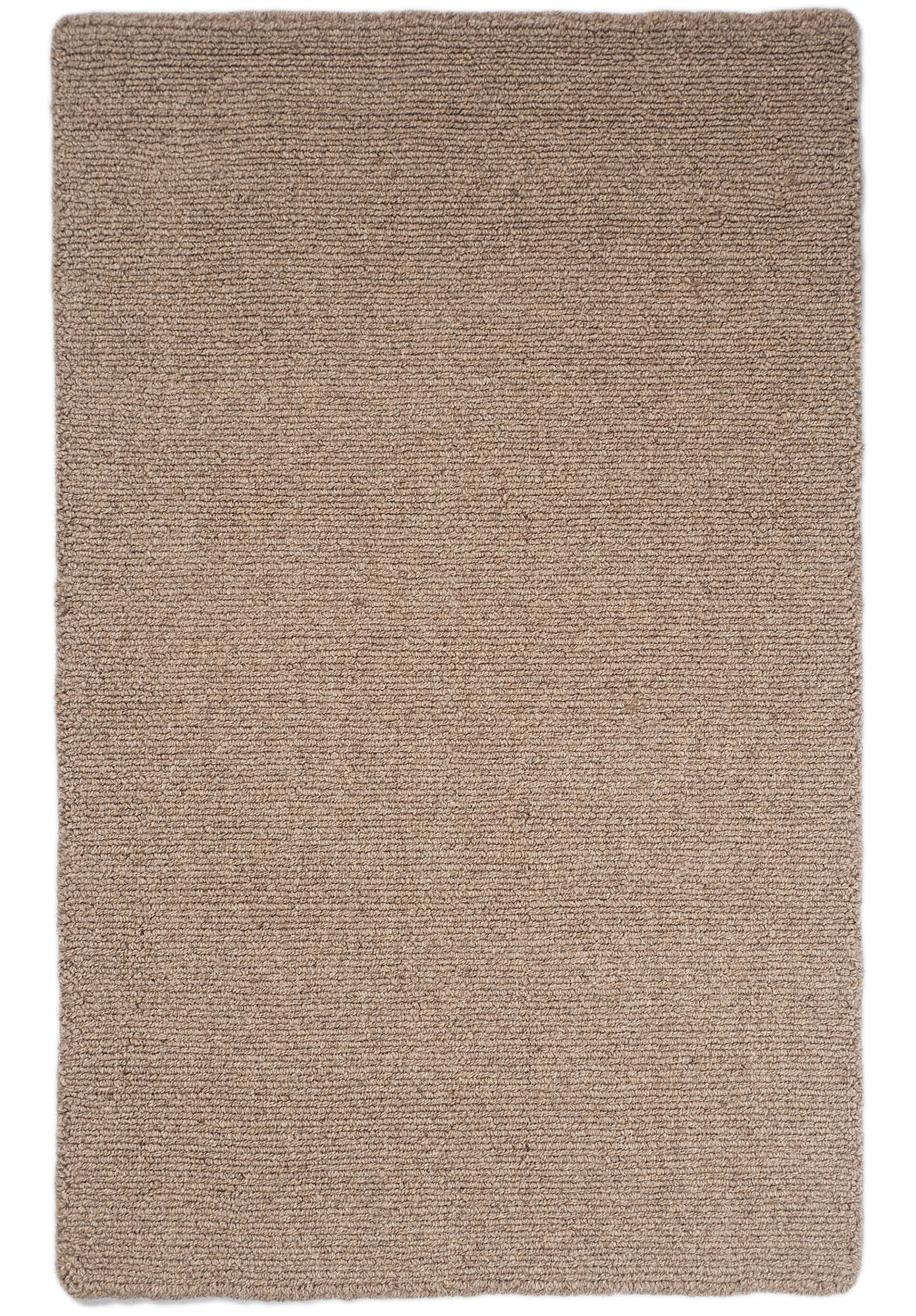 Natural Wool Loom Hooked Rug Solid Taupe Hook & Loom