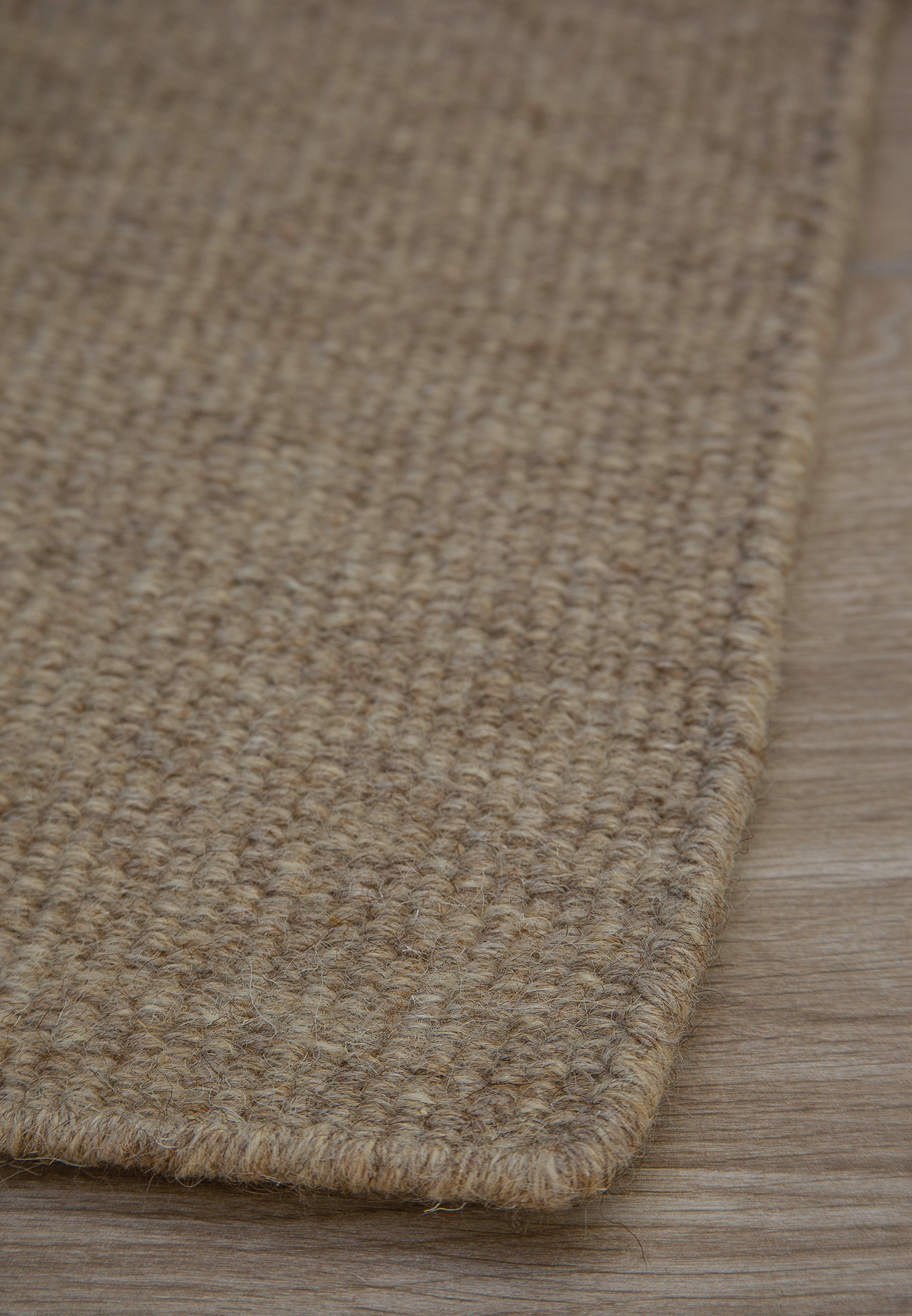 Thick Woven Wool Rug Solid Taupe Hook & Loom