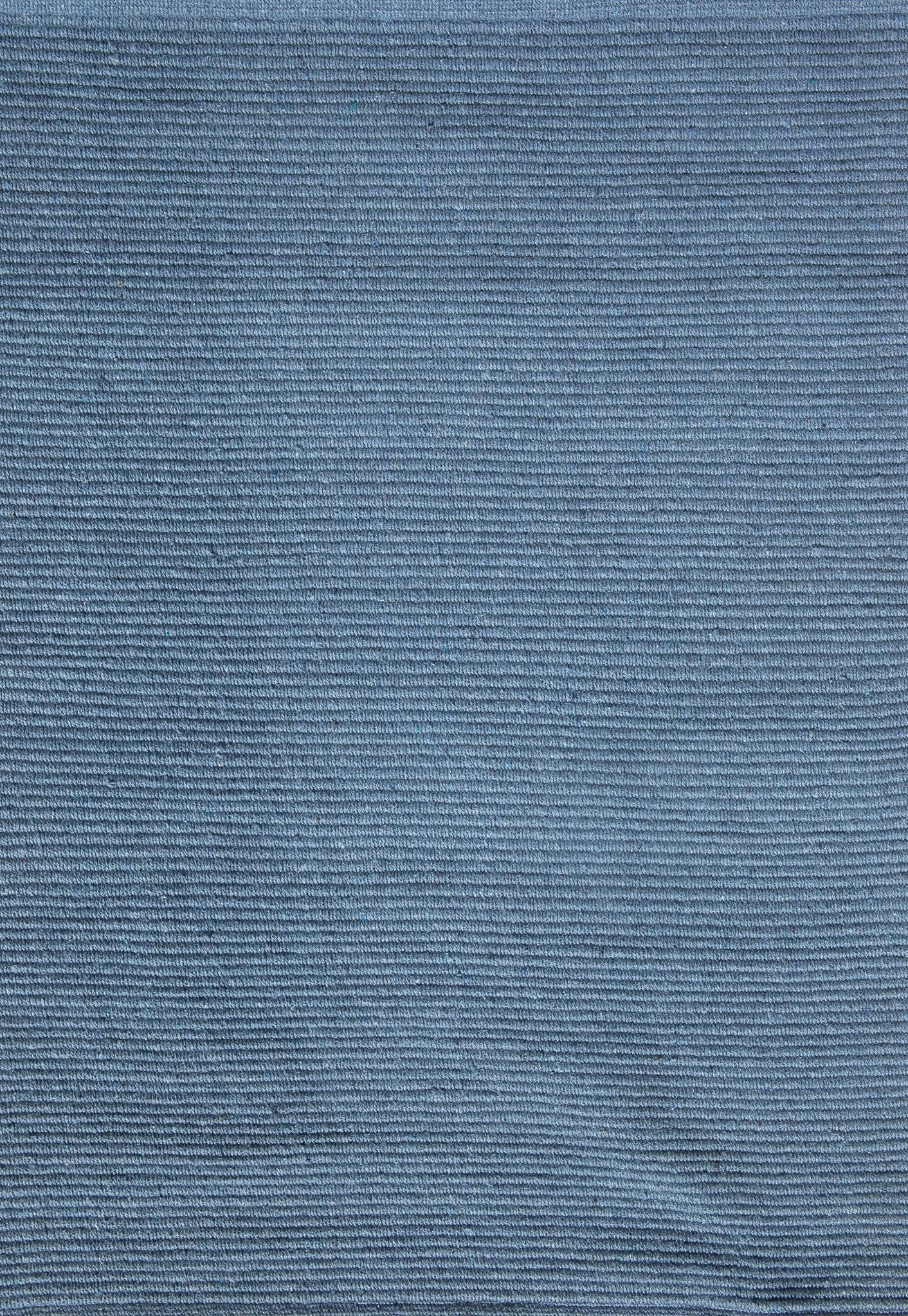 Solid Denim Blue Flatweave Eco Cotton Rug
