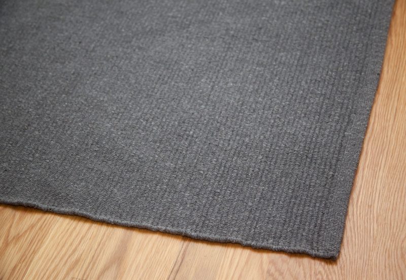 Solid Grey Flatweave Eco Cotton Rug Hook & Loom