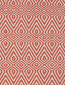 Wild Diamonds Eco Cotton Rug Orange White Hook Loom