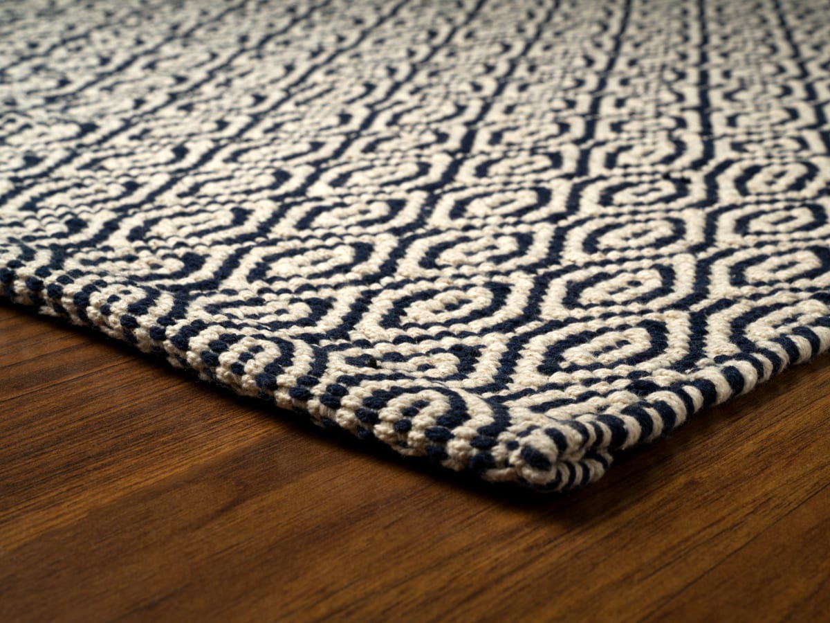 Brighton Eco Cotton Rug Indigo/Natural Hook & Loom