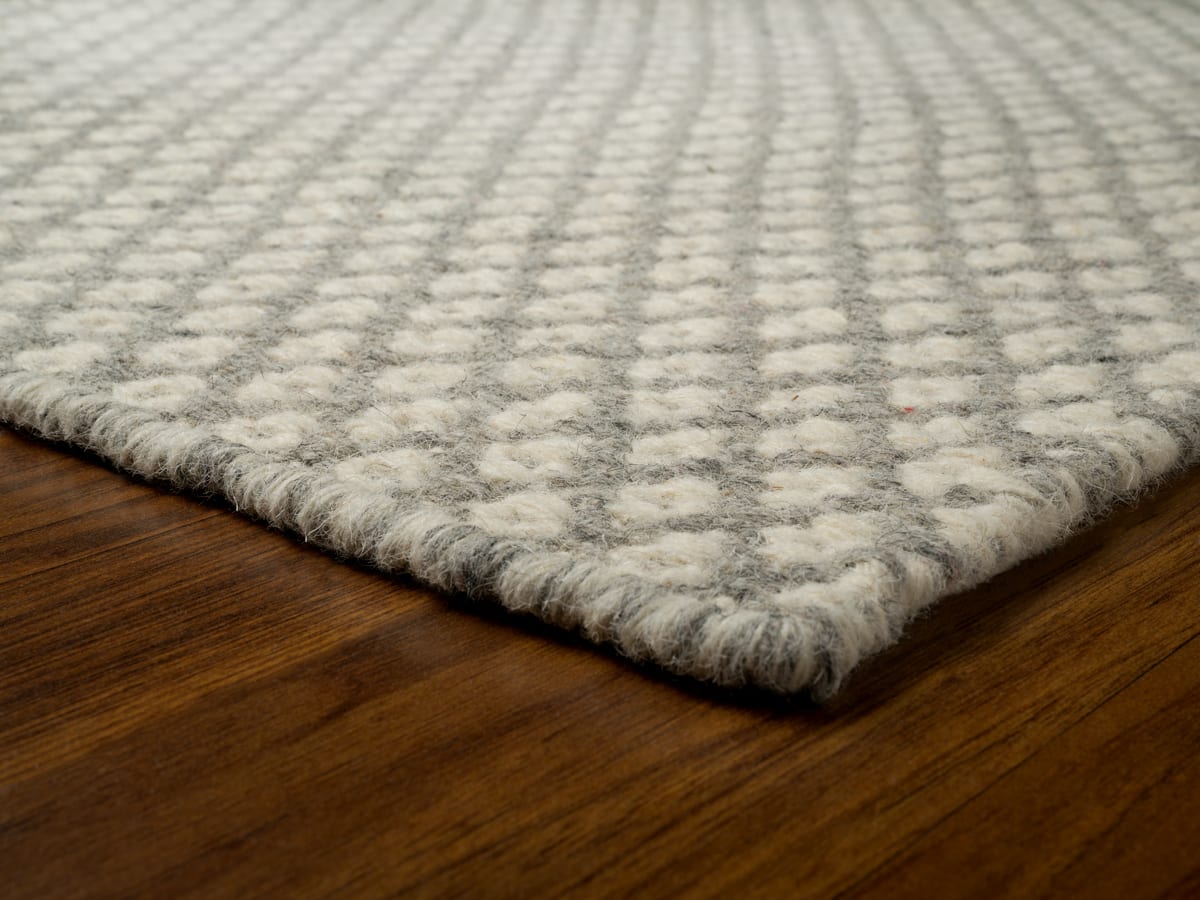 Cotswald Grey Natural Wool Woven Rug Hook & Loom