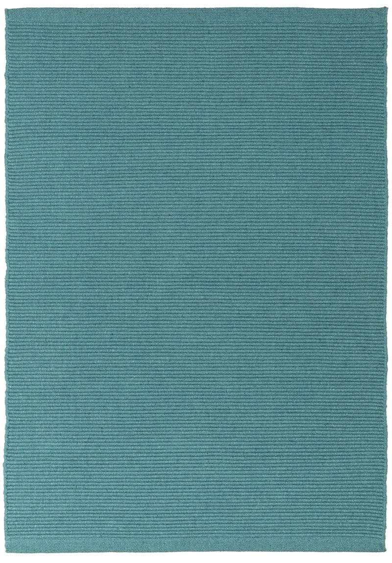 Solid Aqua Blue Flatweave Eco Cotton Rug Hook & Loom