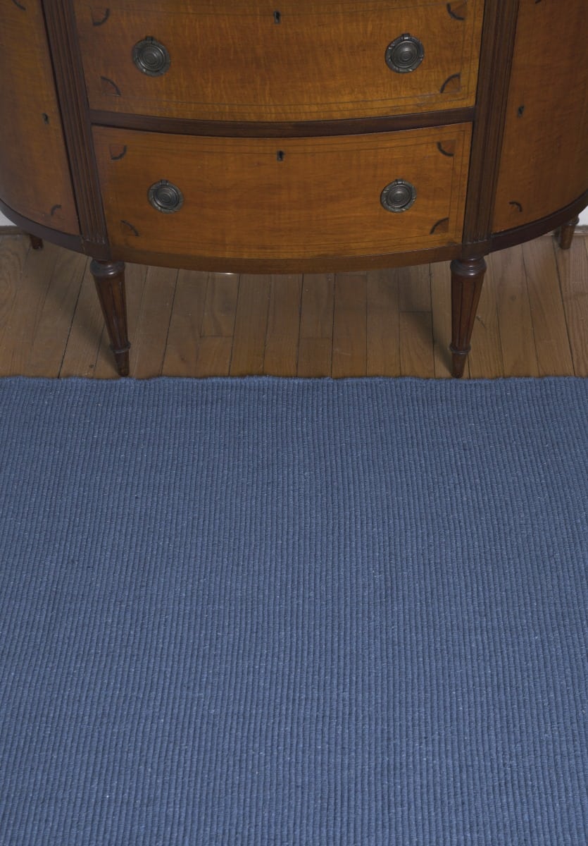 Solid Denim Blue Flatweave Eco Cotton Rug Hook & Loom