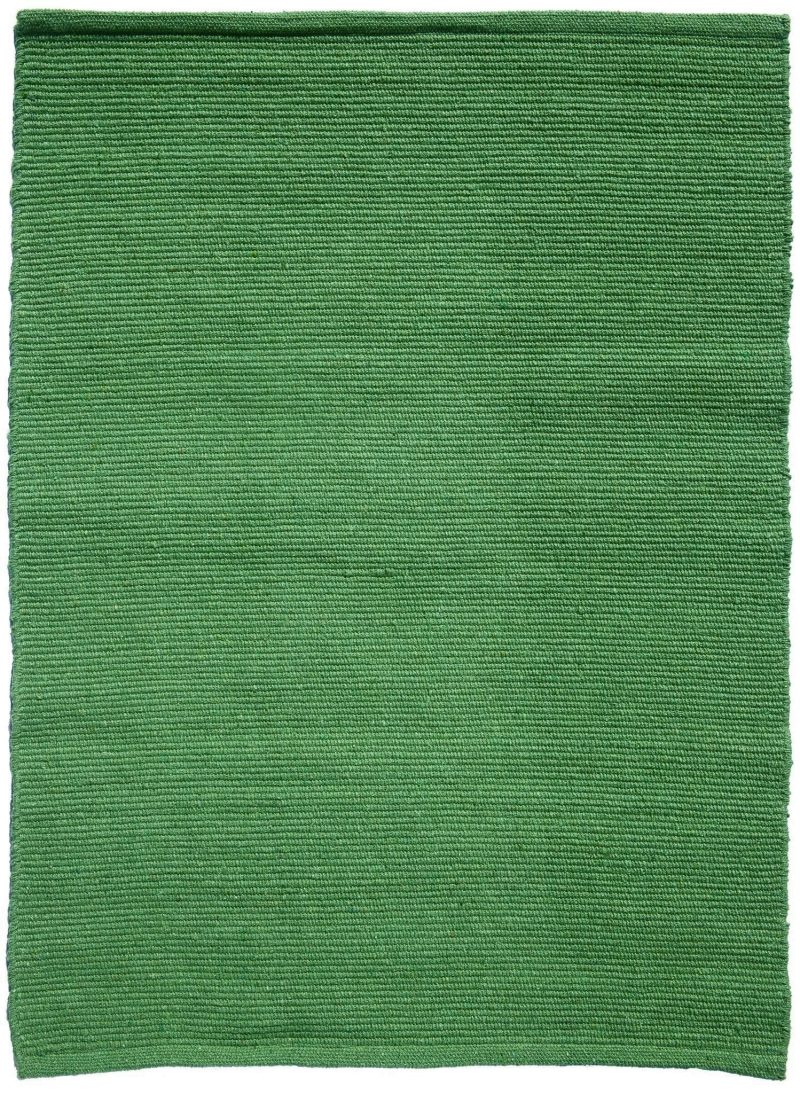 Solid Leaf Green Flatweave Eco Cotton Rug Hook & Loom