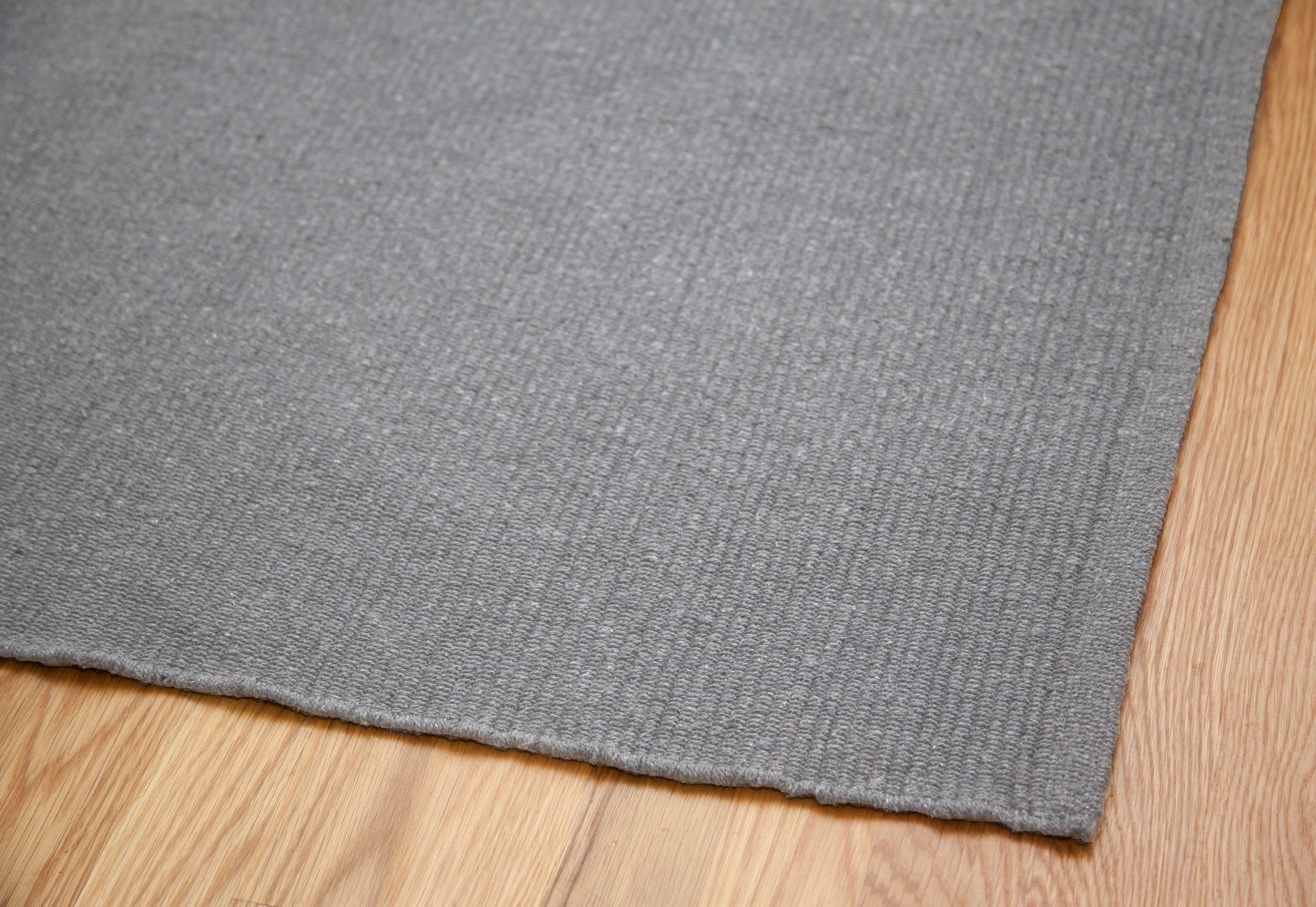 Solid Medium Grey Flatweave Eco Cotton Rug Hook & Loom