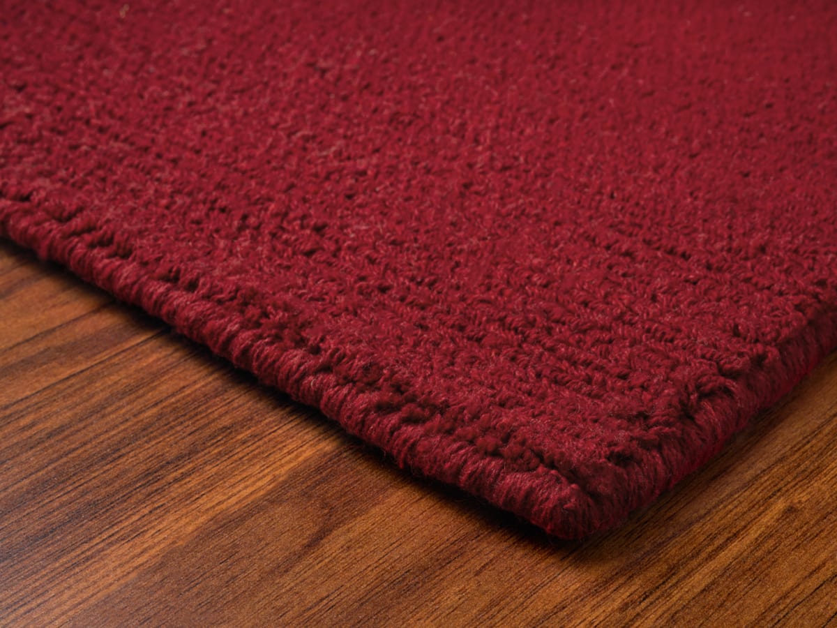 Loom Hooked Solid Red Eco Cotton Rug Hook & Loom