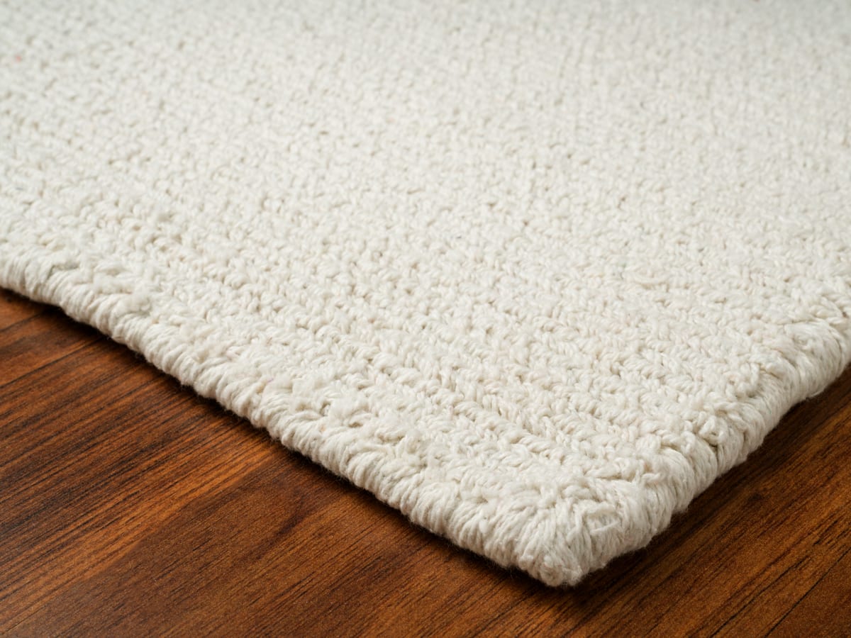 Loom Hooked Solid White Eco Cotton Rug Hook & Loom